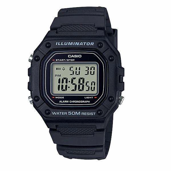 Casio W-218H-1AVDF Black Resin Watch for Men Affordable casual watches Sporty casual watches Affordable luxury casual watches