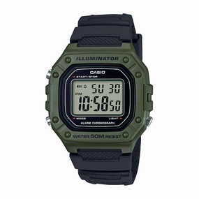 Casio W-218H-3A Green Resin Watch for Men Affordable casual watches Sporty casual watches Affordable luxury casual watches
