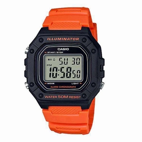 Casio W-218H-4B2 Orange Resin Watch for Men Affordable casual watches Sporty casual watches Affordable luxury casual watches