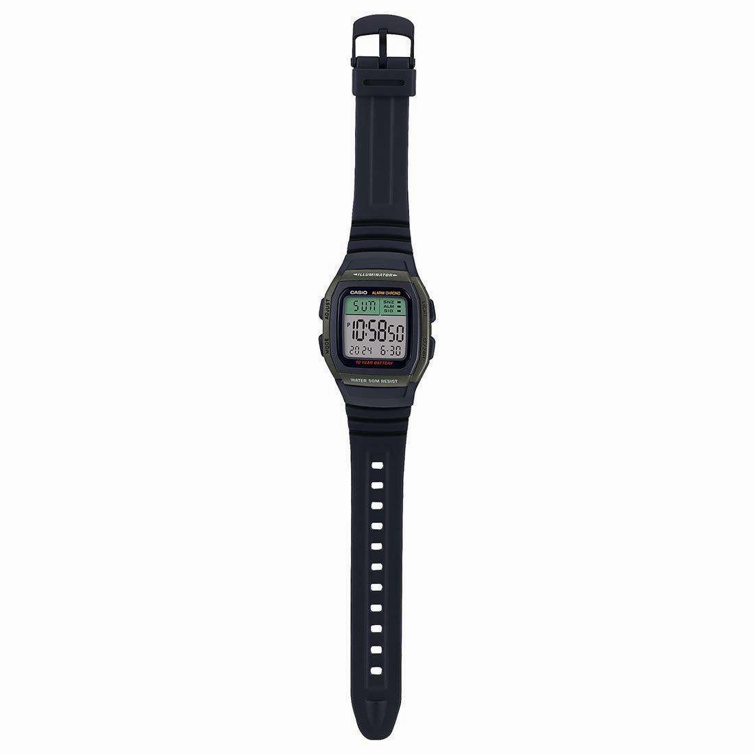 Casio W-96H-3AVDF Black Resin Watch for Men and Women