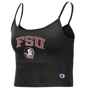 Champion Women's FSU Seminole Logo Strappy Crop Tank - Black Champion Clothing Women