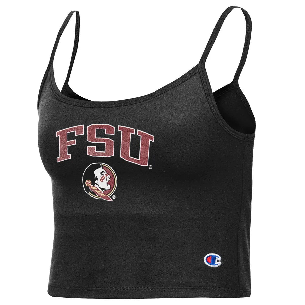 Champion Women's FSU Seminole Logo Strappy Crop Tank - Black Champion Clothing Women