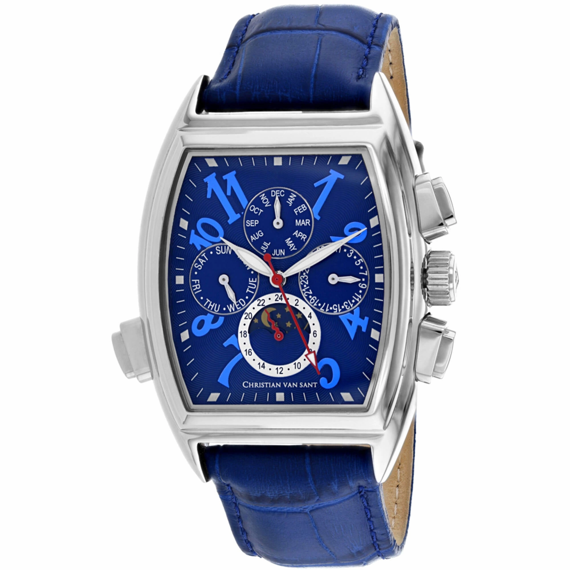 Christian Van Sant Men's Watch - Grandeur Automatic Blue Dial Leather Strap | CV2135 