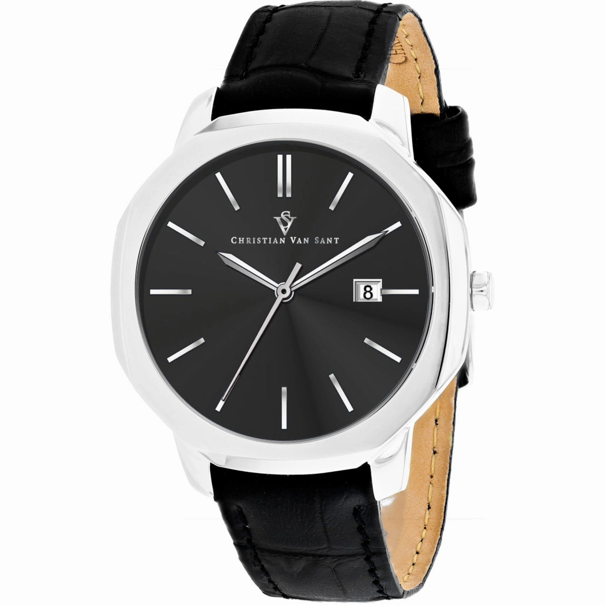 Christian Van Sant Men's Watch - Octavius Slim Quartz Black Dial Strap | CV0530 men's watches best men's watches under $500 affordable men's watches men watches classic