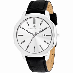 Christian Van Sant Men's Watch - Octavius Slim Quartz Black Leather Strap | CV0531 Luxury Quartz Watch Quartz Watch Sale