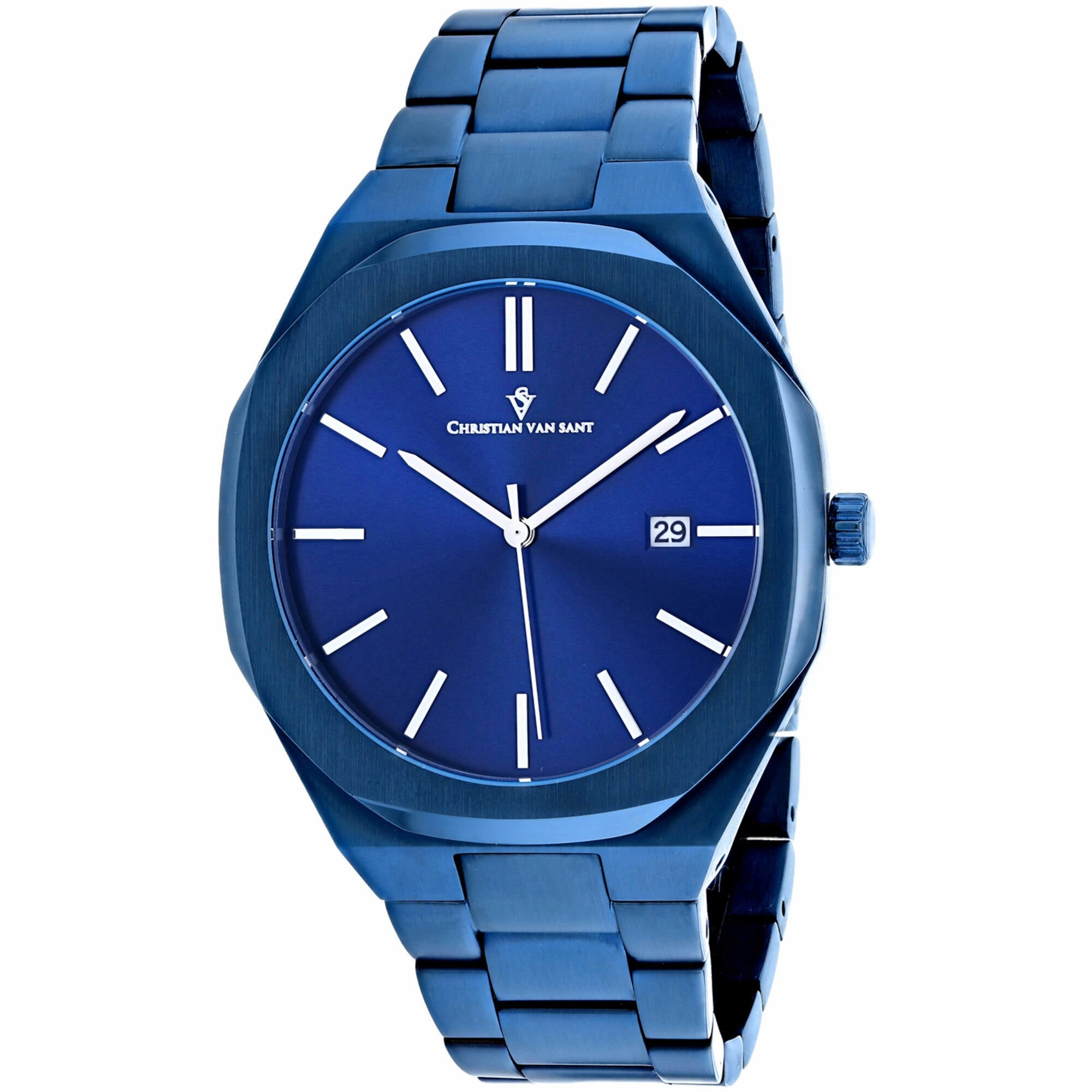 Christian Van Sant Men's Watch - Octavius Slim Quartz Blue Dial Bracelet | CV0526 