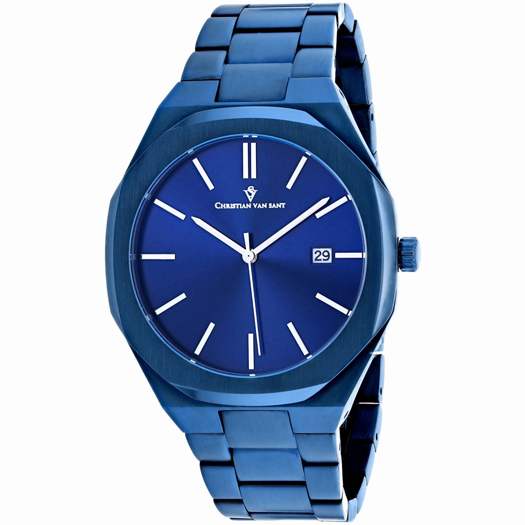 Christian Van Sant Men's Watch - Octavius Slim Quartz Blue Dial Bracelet | CV0526 men's watches best men's watches under $500 affordable men's watches men watches classic