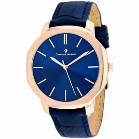 Christian Van Sant Men's Watch - Octavius Slim Quartz Blue Leather Strap | CV0535 men's watches best men's watches under $500 affordable men's watches men watches classic