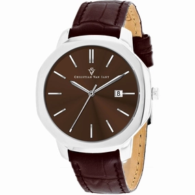 Christian Van Sant Men's Watch - Octavius Slim Quartz Brown Dial Strap | CV0536 