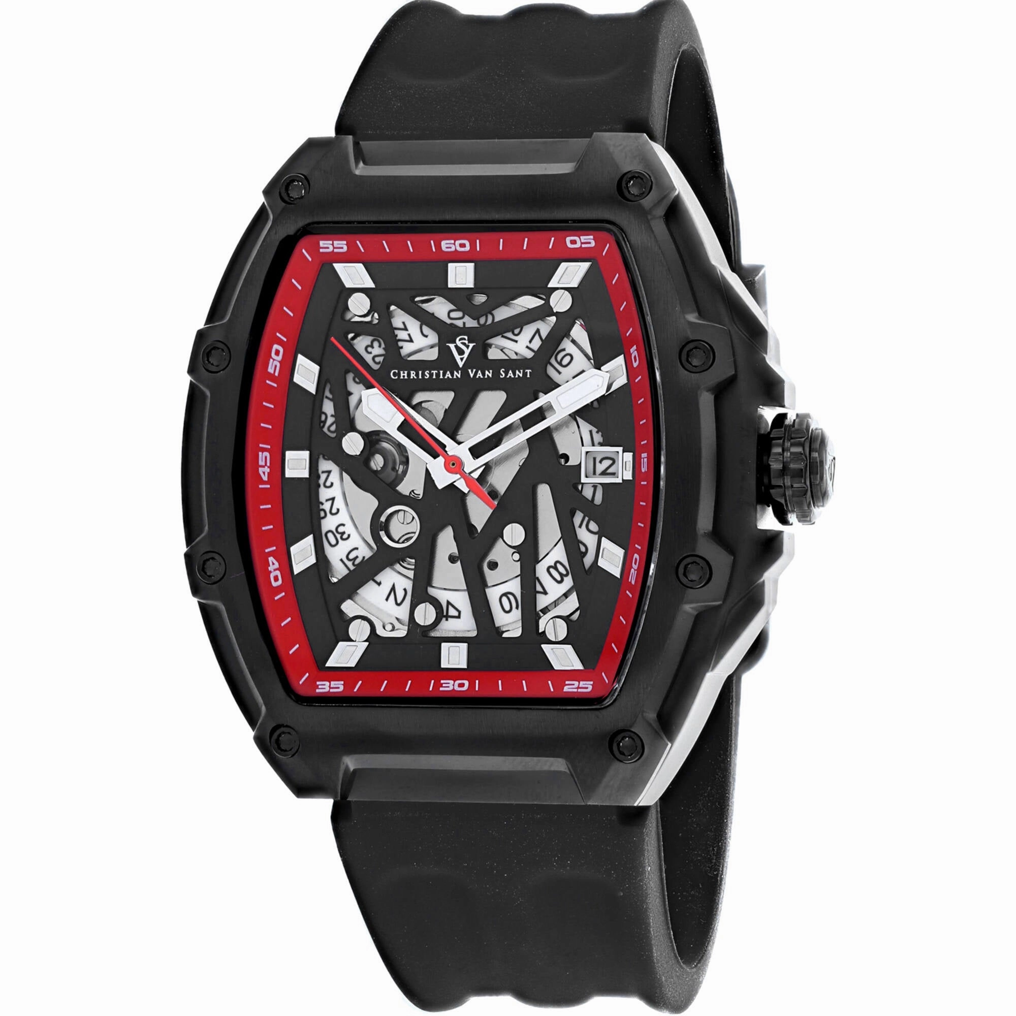 Christian Van Sant Men's Watch - Odyssey Automatic Black Rubber Strap | CV6197B 