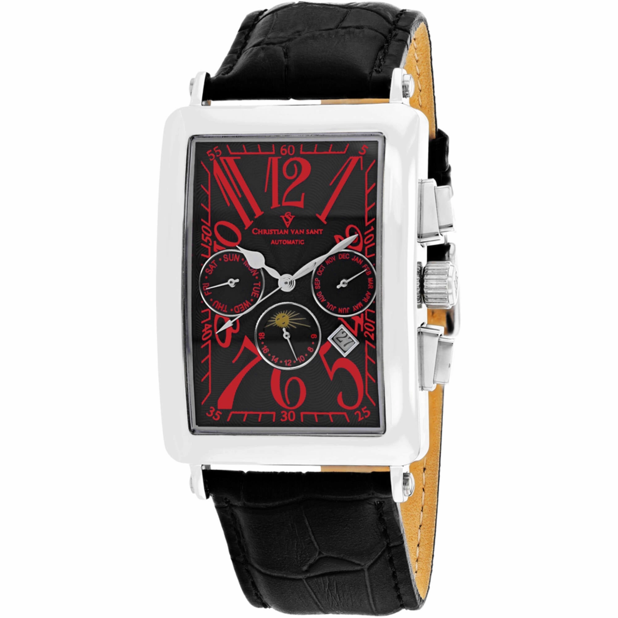 Christian Van Sant Men's Watch - Prodigy Automatic Black Dial Leather Strap | CV9134 men's watches best men's watches under $500 affordable men's watches men watches classic