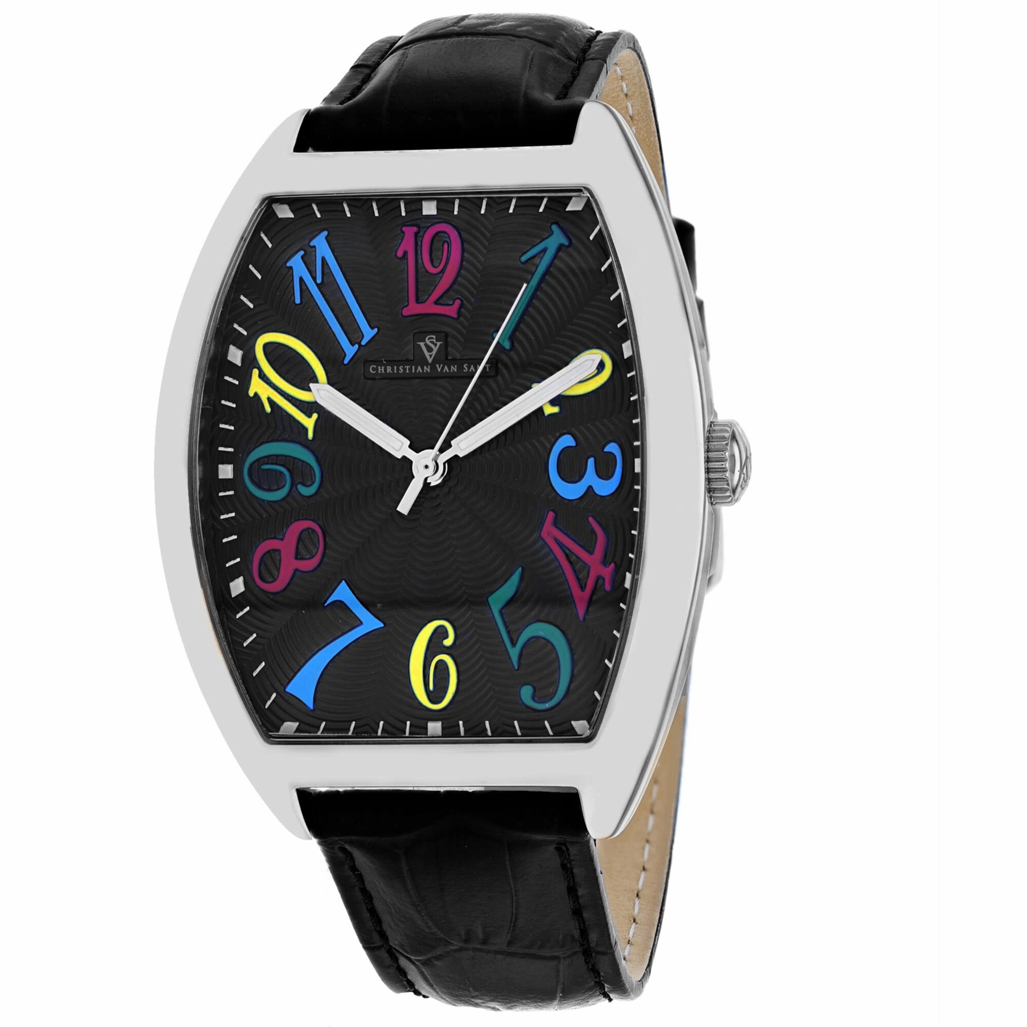Christian Van Sant Men's Watch - Royalty II Quartz Black Dial Leather Strap | CV0372 men's watches best men's watches under $500 affordable men's watches men watches classic