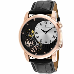 Christian Van Sant Men's Watch - Sprocket Auto-Quartz Black Leather Strap | CV1548 