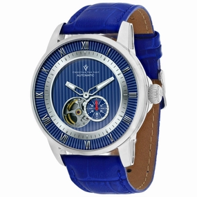 Christian Van Sant Men's Watch - Viscay Automatic Blue Dial Leather Strap | CV0553 