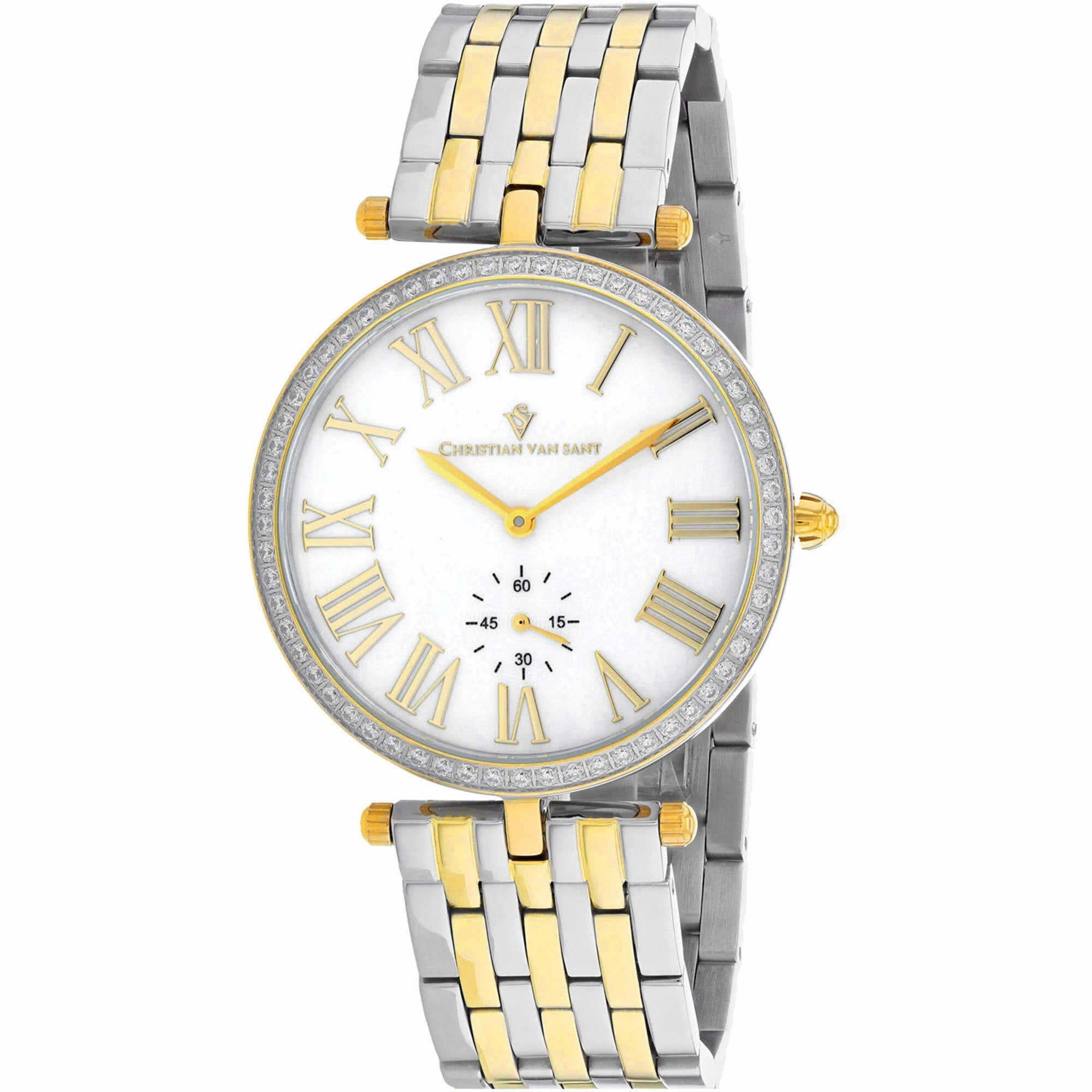 Christian Van Sant Women's Watch - Hush Quartz Mop Dial Two Tone Bracelet | CV0296 Luxury Quartz Watch Quartz Watch Sale