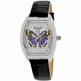 Christian Van Sant Women's Watch - Papillon Quartz Black Leather Strap | CV4870B Luxury Quartz Watch Quartz Watch Sale