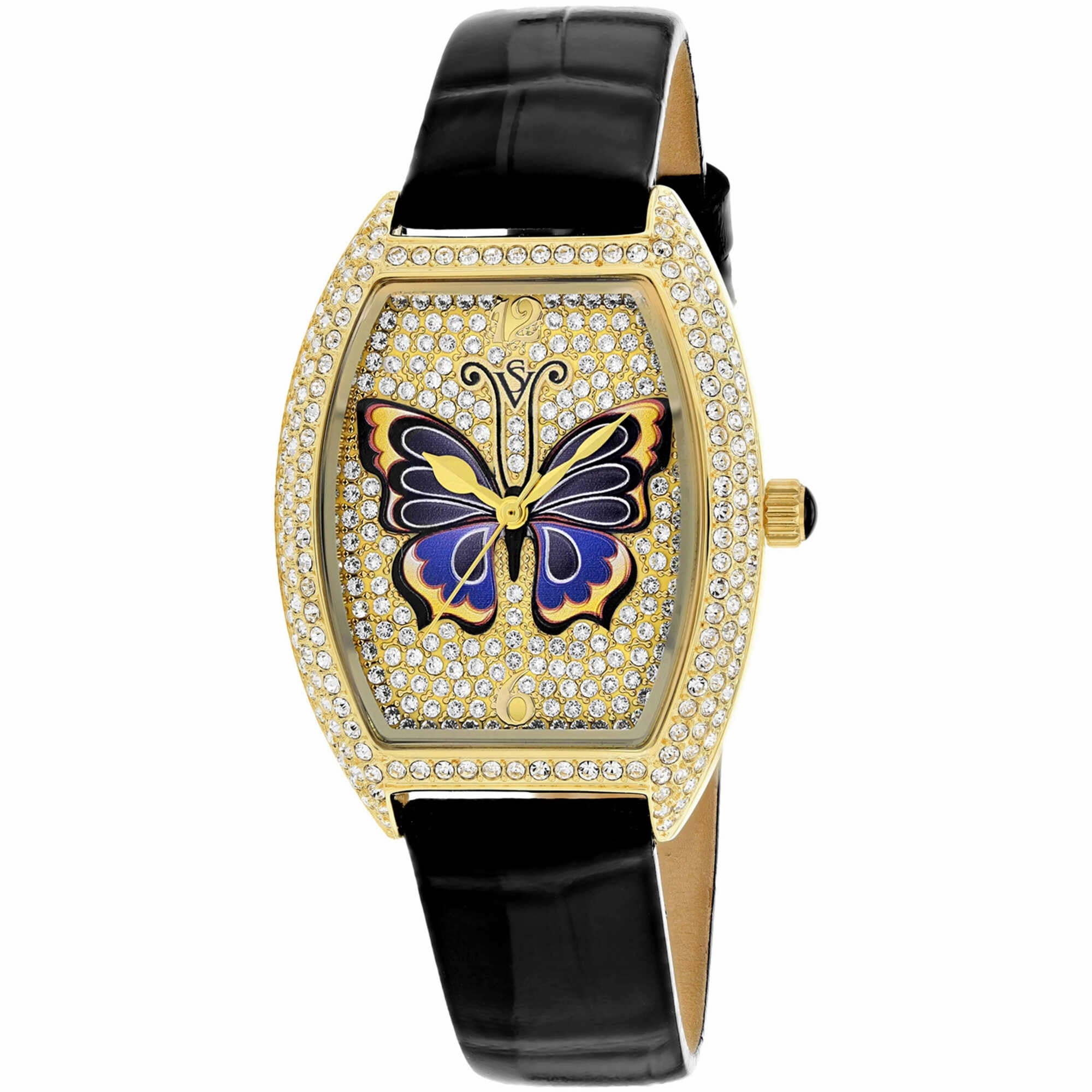 Christian Van Sant Women's Watch - Papillon Quartz Black Leather Strap | CV4873B Luxury Quartz Watch Quartz Watch Sale