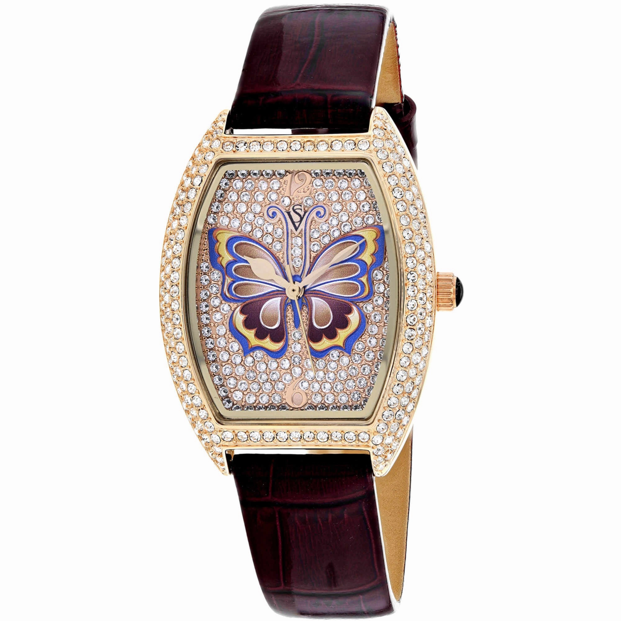 Christian Van Sant Women's Watch - Papillon Quartz Brown Leather Strap | CV4874P Luxury Quartz Watch Quartz Watch Sale
