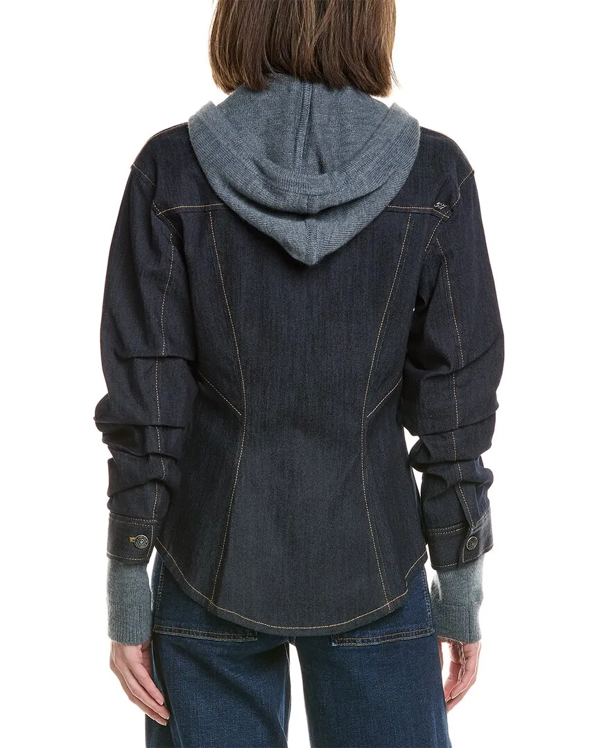 Cinq à Sept Hooded Scrunched Canyon Wool-Blend Jacket