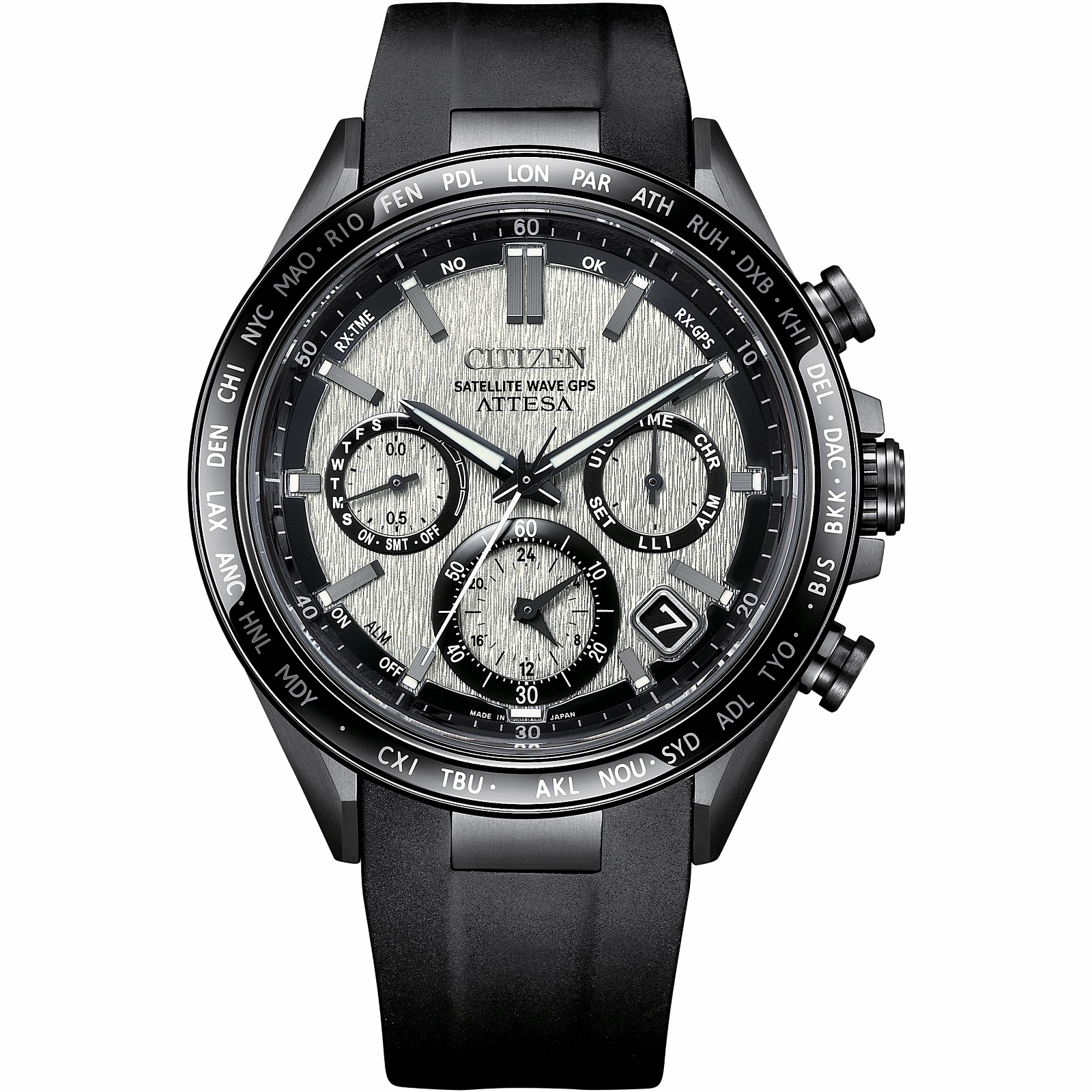 Citizen Attesa Satellite Eco-Drive Polyurethane Band Watch CC4055-14H 