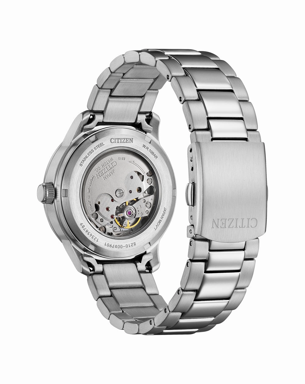 Citizen Automatic Silver Stainless Steel Black Dial Watch NJ0191-83E