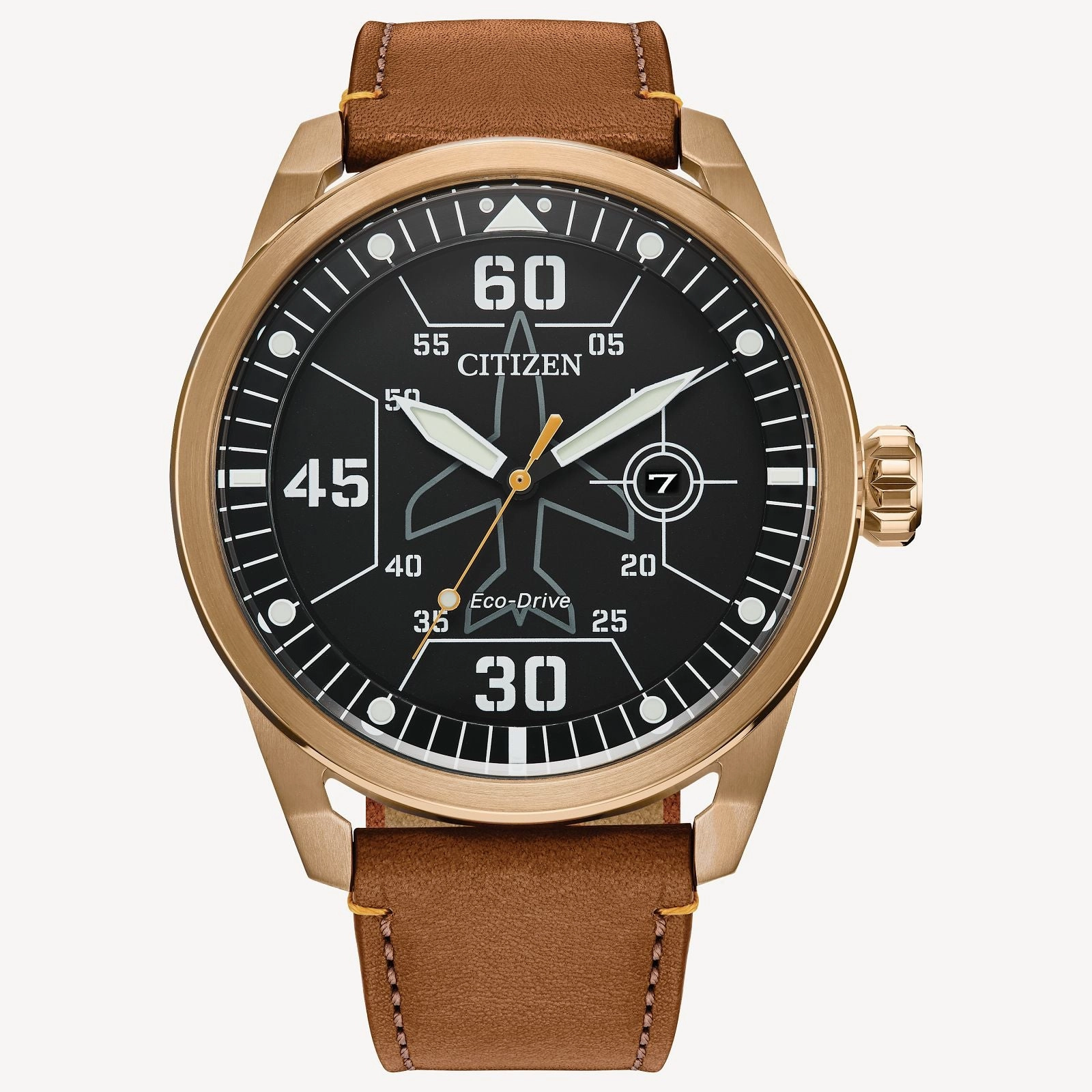 Citizen Avion Eco-Drive Leather Strap Men's Watch AW1733-09E 