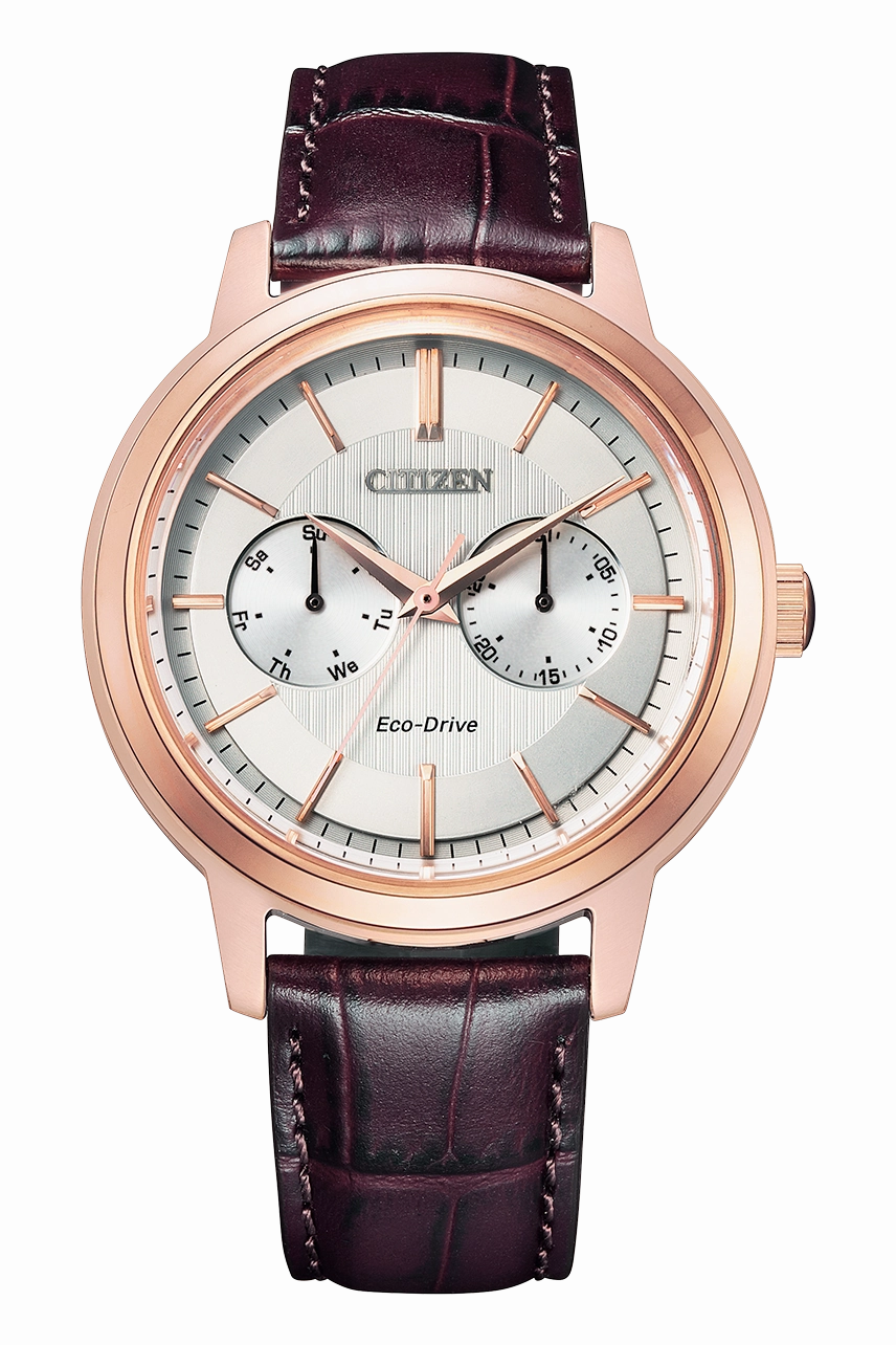 Citizen Eco-Drive Brown Leather Strap White Dial Watch BU4032-11A 