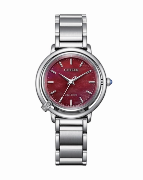 Citizen Eco-Drive Stainless Steel Red Dial Watch EM1090-78X 