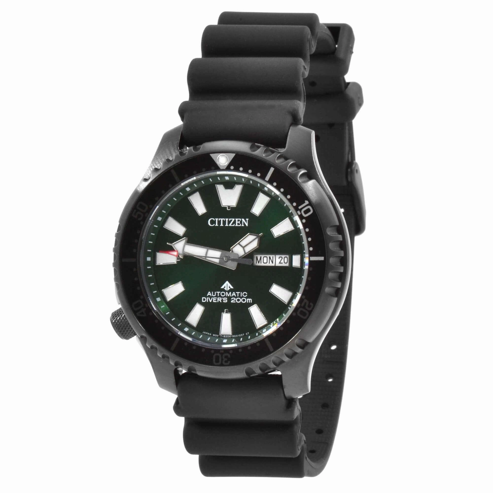 Citizen Men's Watch - Promaster Automatic Date Display Green Dial Strap | NY0155-07X,automatic watch,automatic watches for men,automatic watches for women,luxury automatic watch,minimalist automatic watch,dress automatic watch,vintage automatic watch,auto