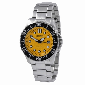 Citizen Men's Watch - Urban Mechanical Yellow Dial Silver Tone Bracelet | NJ0170-83Z,automatic watch,automatic watches for men,automatic watches for women,luxury automatic watch,minimalist automatic watch,dress automatic watch,vintage automatic watch,auto