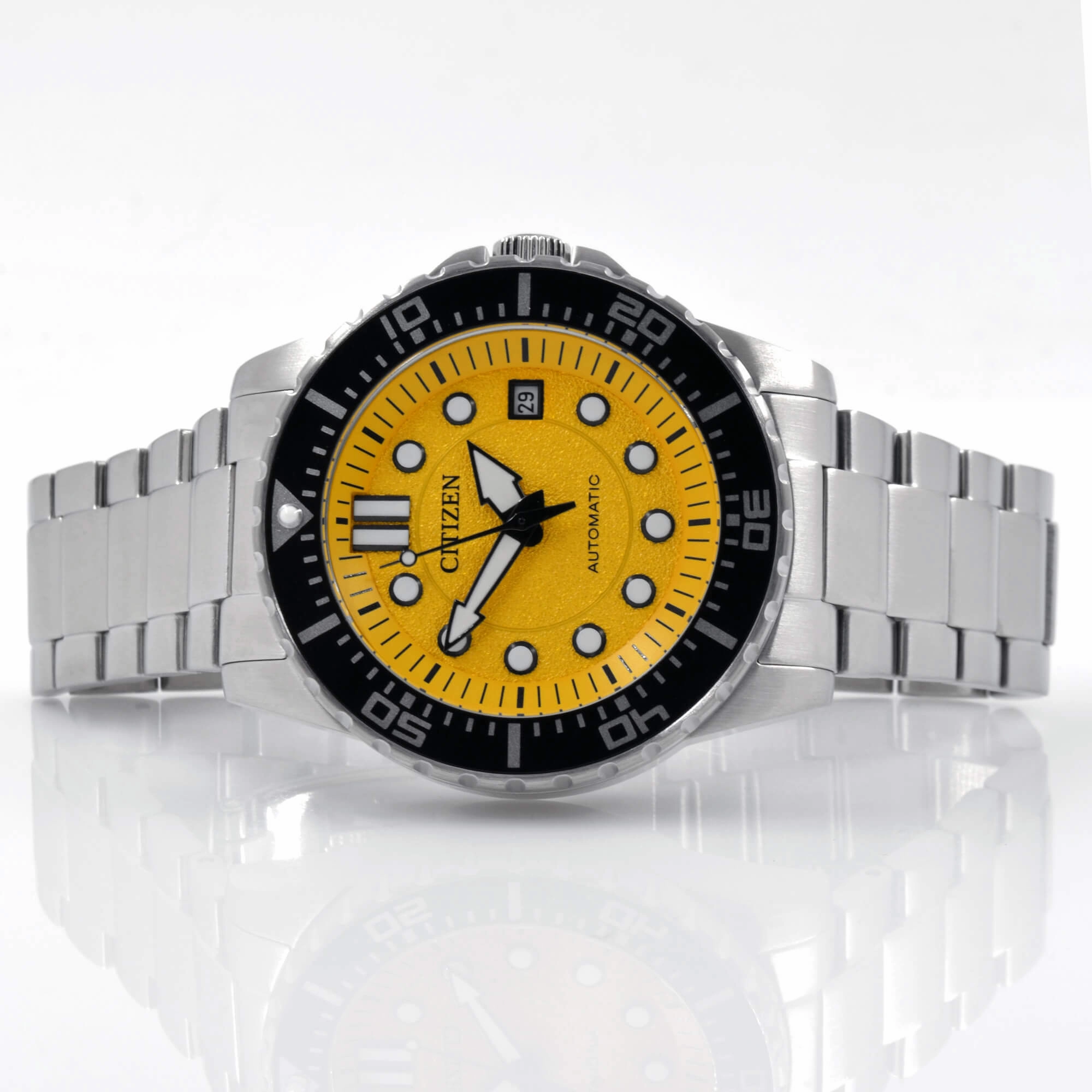 Citizen Men's Watch - Urban Mechanical Yellow Dial Silver Tone Bracelet | NJ0170-83Z