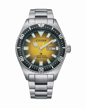 Citizen Promaster Automatic Stainless Steel Yellow Dial Watch NY0120-52X 