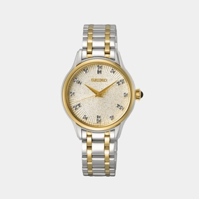 Classic Women Quartz Champagne Dial Analog Stainless Steel Watch SRZ550P1 women watches best women watches affordable women's watches branded women watches