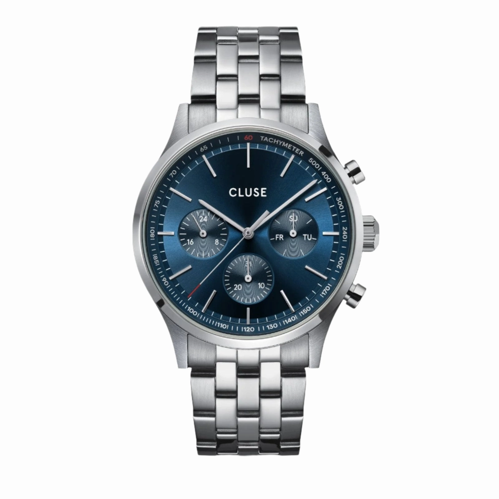 CLUSE Antheor Multifunction Blue Dial Silver Stainless Steel Link Watch CW21003 