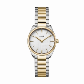 CLUSE Feroce Mini White /Steel Bicolour Watch CW11708 