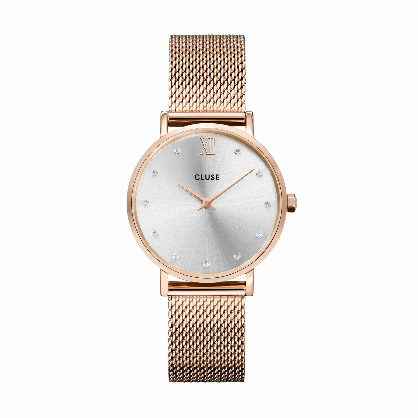 CLUSE Minuit Rose Gold Silver Crystals/Rose Gold Mesh CW10205 