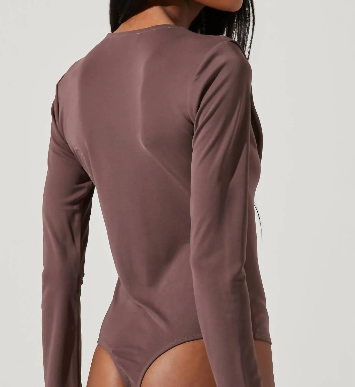 Cowl Bodysuit In Mocha