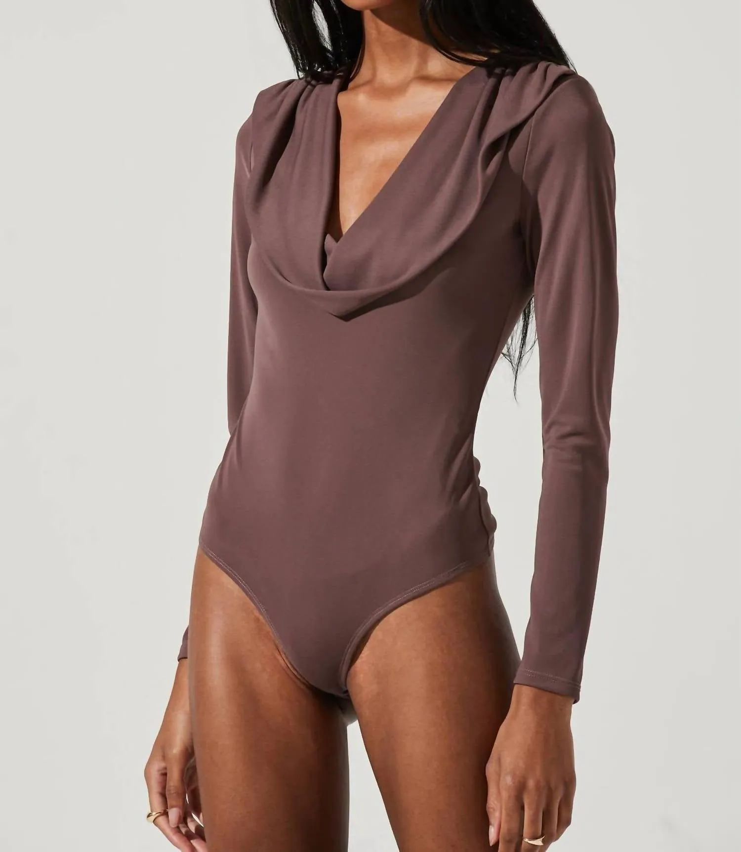 Cowl Bodysuit In Mocha