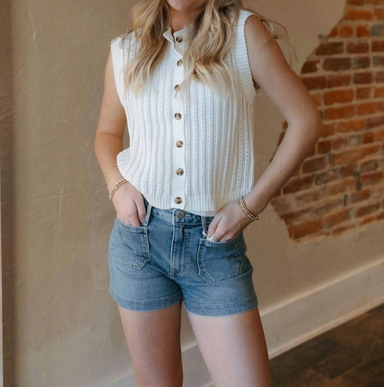 Crochet Vest In White