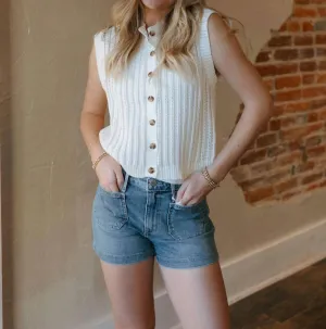 Crochet Vest In White