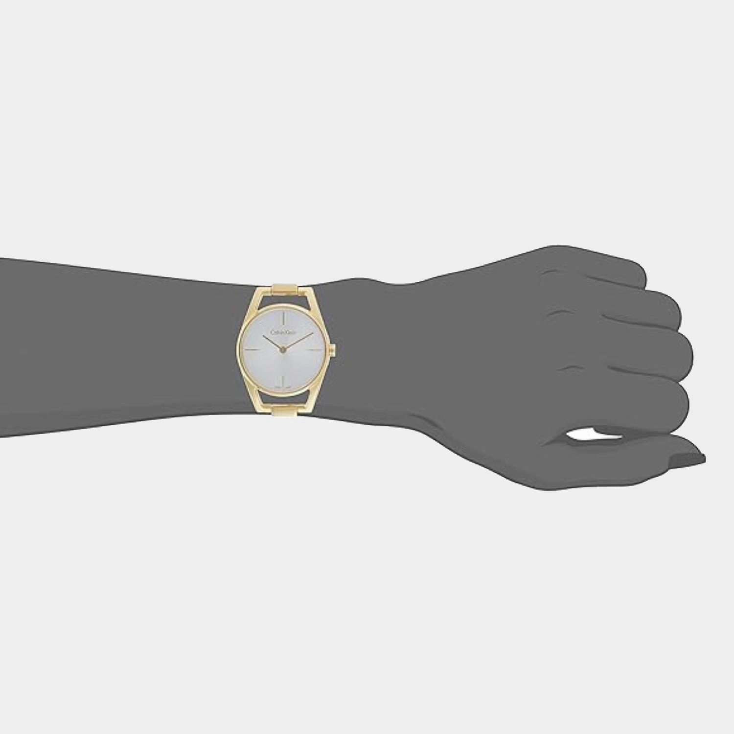 Dainty Women Quartz Gold Dial Analog Stainless Steel Watch K7L23546