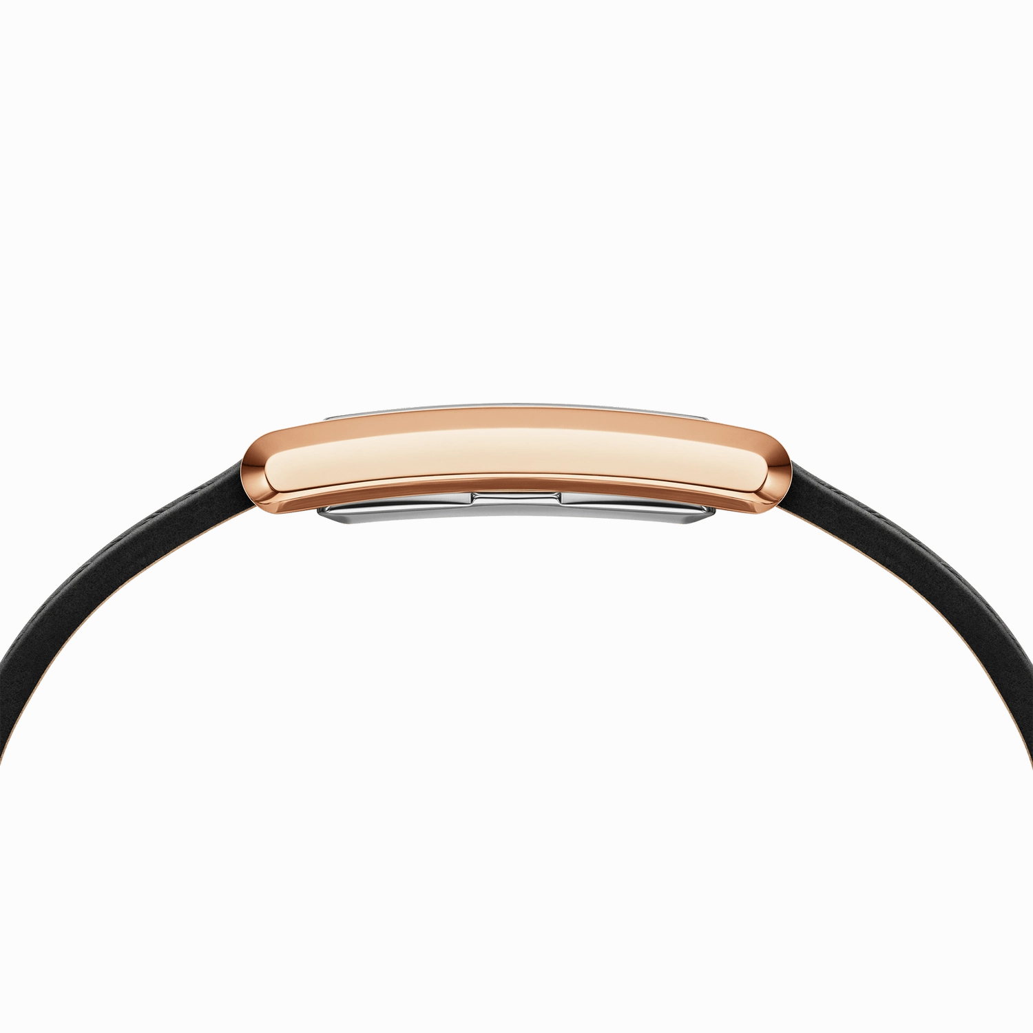 Daniel Wellington Bound Black Crocodile Rose Gold White Dial Watch DW00100698