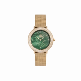 Daniel Wellington Crystalline Bezel Evergold Green Dial Watch DW00100824 