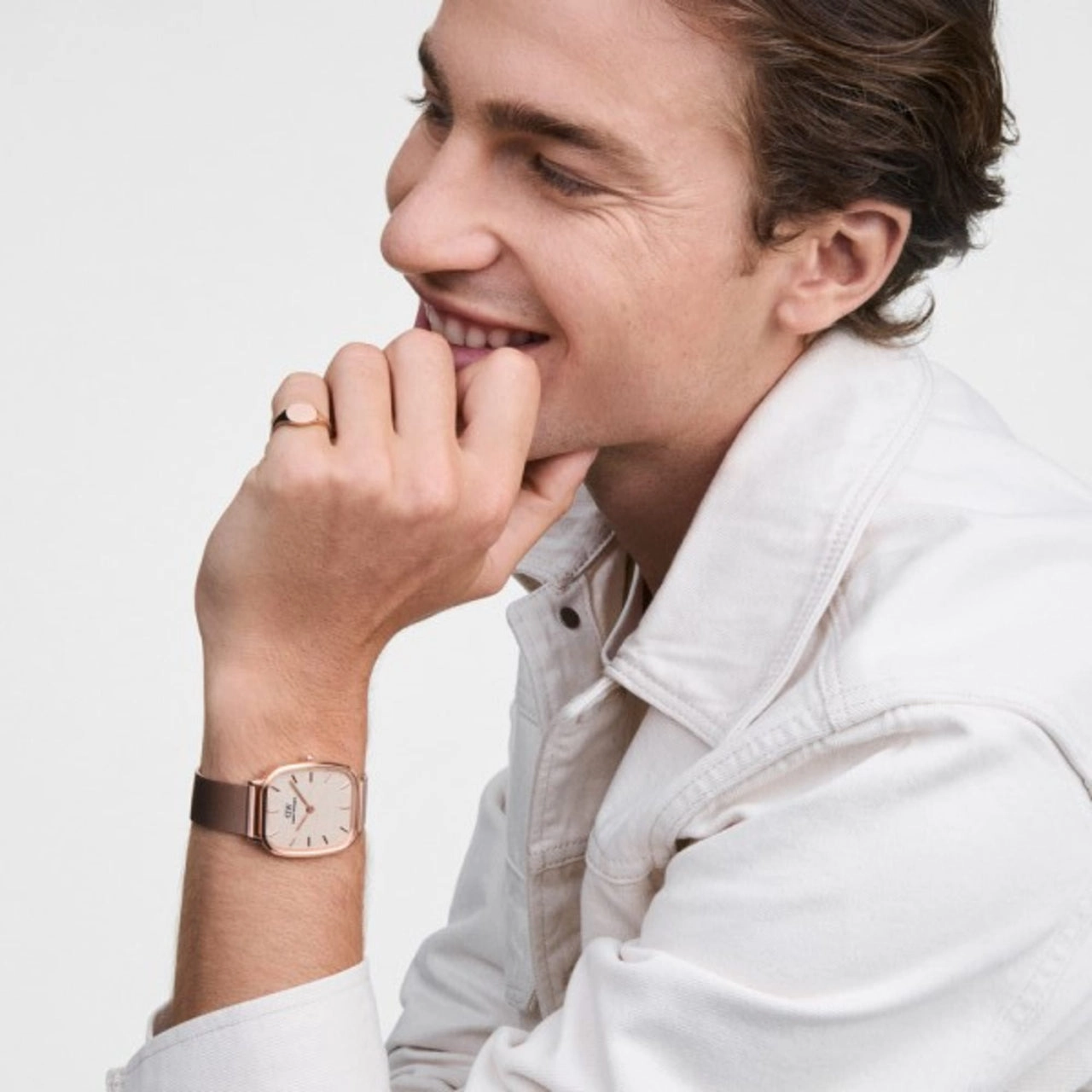 Daniel Wellington Marlon Melrose Vintage Linen Pattern Dial Watch DW00100817
