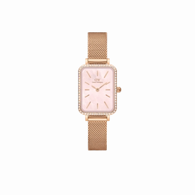 Daniel Wellington Quadro 20X26 Bezel Mesh Pink MOP Watch DW00100669,quartz watch, quartz watches for men, quartz watches for women, best quartz watch, minimalist quartz watch, luxury quartz watch, waterproof quartz watch,analog quartz watch, digital quartz
