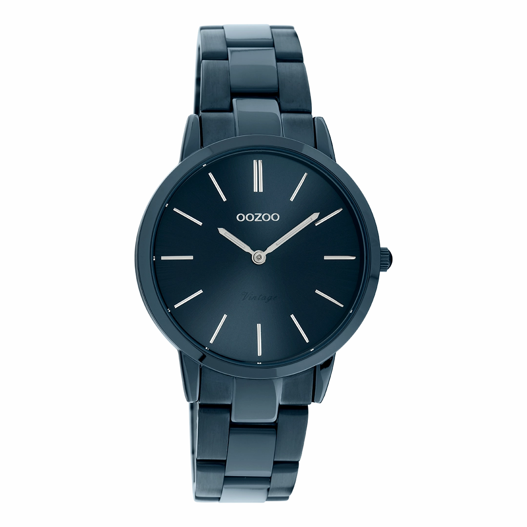 Dark blue OOZOO watch with dark blue stainless steel bracelet - C20108,seiko watches,mens watches,couple watches,watches designer,watches discount,best watches for men