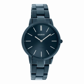 Dark blue OOZOO watch with dark blue stainless steel bracelet - C20108,seiko watches,mens watches,couple watches,watches designer,watches discount,best watches for men