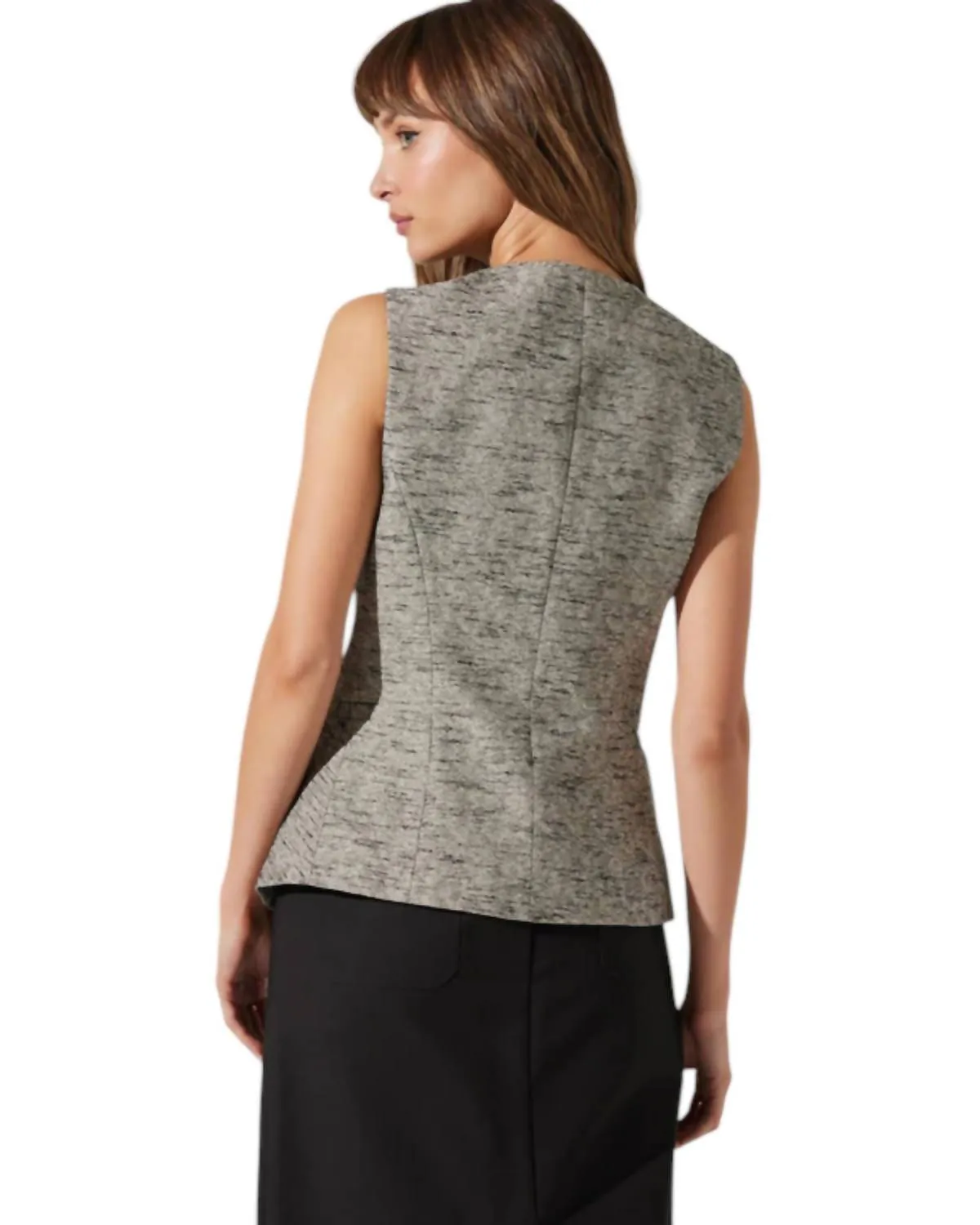 Delphia Vest In Blk Speckle