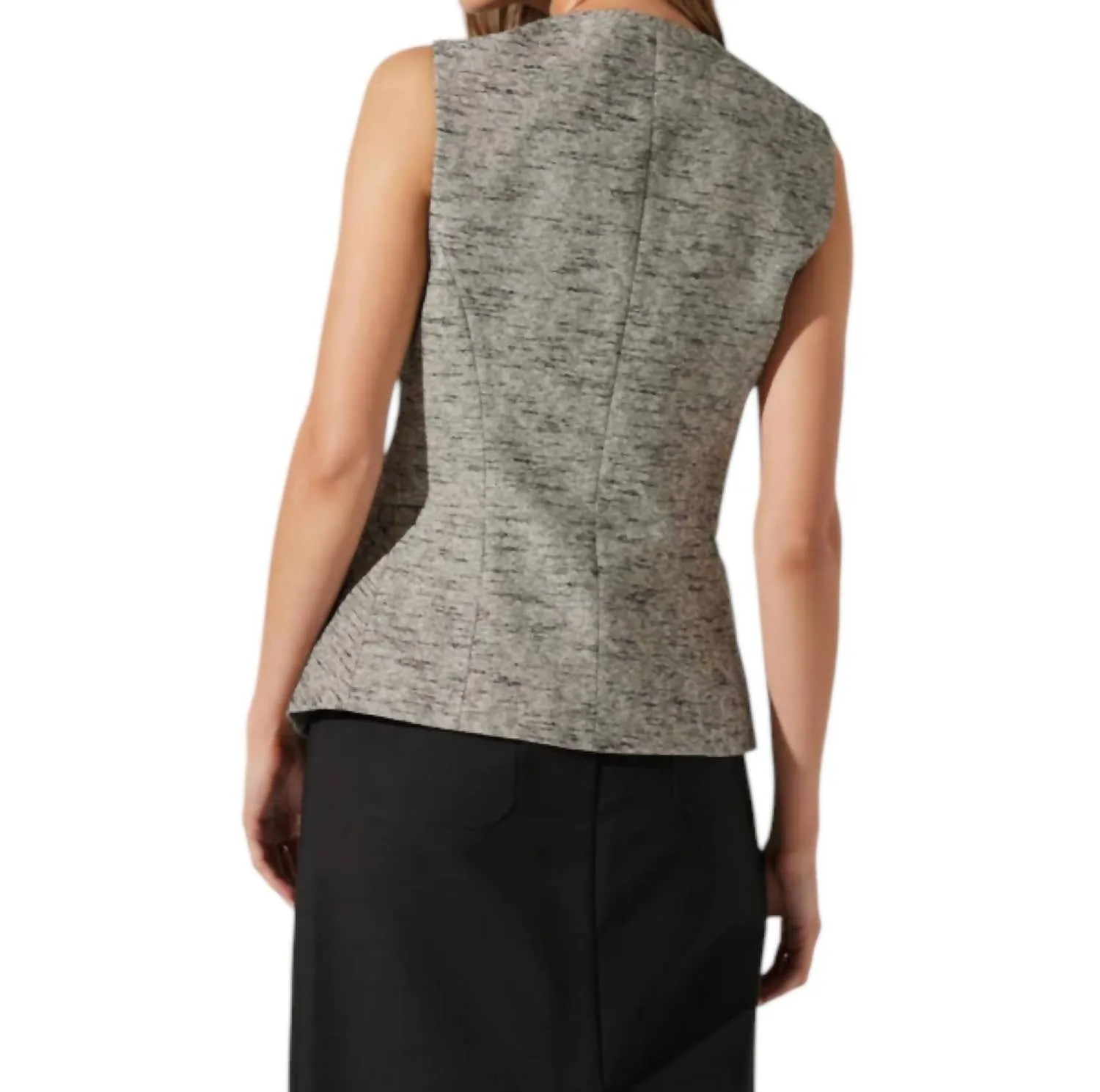 Delphia Vest In Blk Speckle