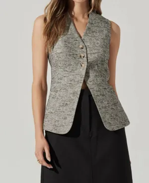 Delphia Vest In Blk Speckle